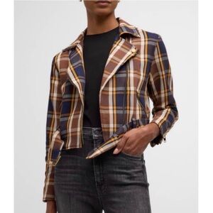 NWT💕MOTHER The Moto Jacket in Plaid Reputation Size S